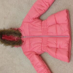 Hot pink puffer jacket